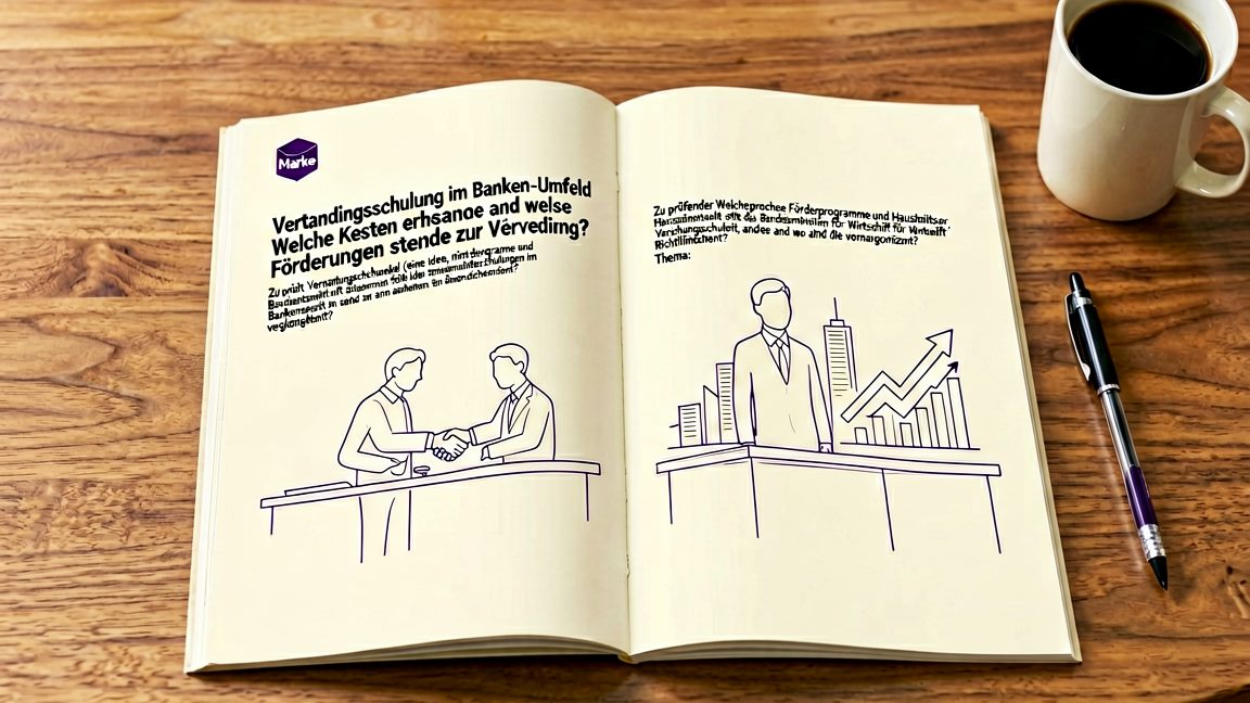 Printed government funding guideline booklet for negotiation training in the banking sector