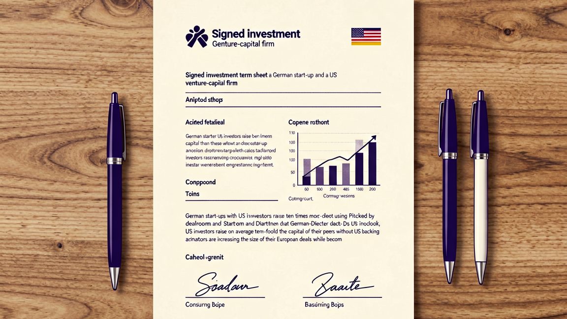 Signed investment term sheet between a German start‑up and a US venture‑capital firm